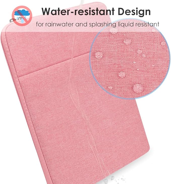 ProElife 12-Inch Laptop Tablet Sleeve Case Canvas Cover for 2022-2014 Surface Pro 4/5 / 6/7 / 7+ / 8/9|Surface Laptop Go 1/2 12.4"|MacBook Air/Pro 13'' M1|Samsung Galaxy Tab S8+/S7+ Bag (Pink)