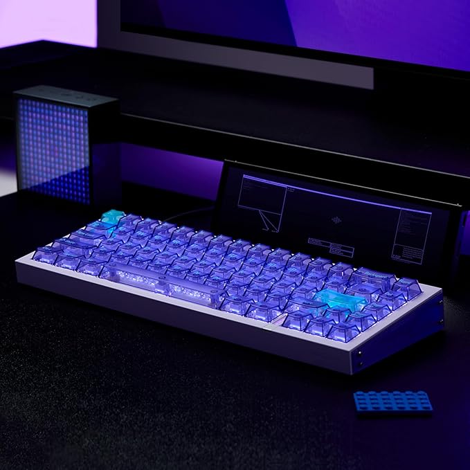 MelGeek REAL67 Wired Gaming Keyboard with RGB, Magnetic Keyboard with Hall Effect, Rapid Trigger, Hot-Swappable, Snap Tap & Adjustable Actuation, Online HIVE Custom (Potassium-Transparent Purple)