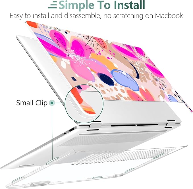 Premium Crystal Case for HP Envy x360 16-inch 2-in-1 Laptop 2024 Release, Floral Patterns Ultra-Slim Lightweight Scratch-Resistant Clear Hard Shell with Professional Protection, Stamens