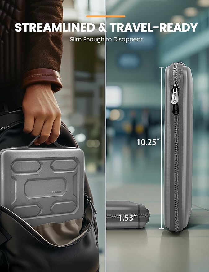 DOMISO 13.3 inch Laptop Sleeve with Handle Shockproof Computer Bag Waterproof EVA Protective Carrying Case for 13-13.3 inch Notebooks/13 MacBook Air/MacBook Pro Retina/Dell XPS 13/HP,Silver