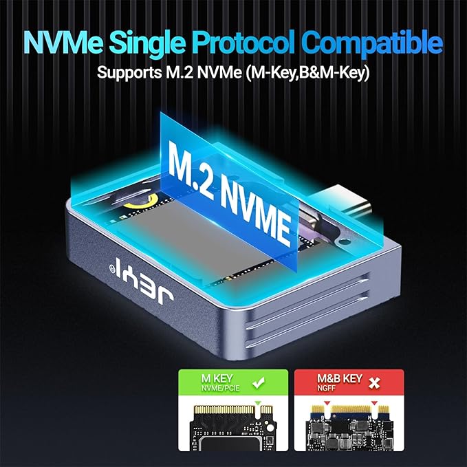 JEYI 2230 M.2 Enclosure, Direct-Attached Wire-Free USB C 10Gbps M.2 NVMe SSD Enclosure Adapter, 2tb Max - i9 Zebra 2230C