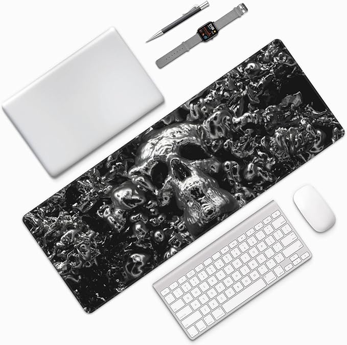Skull Mouse Pad XL Large Mousepad Non Slip Rubber Base Desk Mat for Laptop Computer Gaming 31.5" X 12"