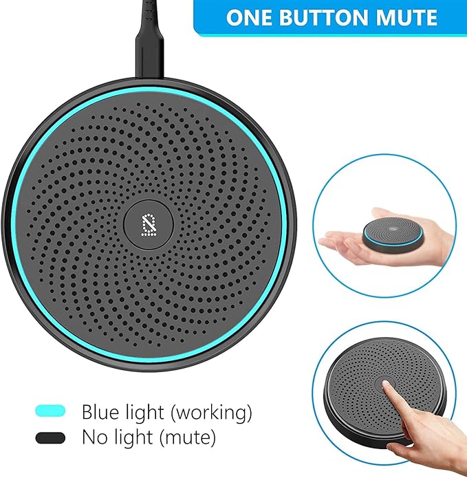 ANSTEN Conference USB Microphone, Omnidirectional Condenser PC Mic Pick Up Voice 10ft,Ideal for Video Conferencing Recording, Skype, Online Class, Court Report, Compatible with Mac OS X Windows