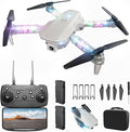BEZGAR Drone with Camera for KIds - 1080P HD FPV RC Quadcopter with 90° Adjustable Lens, Coloeful LED Lights, Gestures Selfie, One Key Start, 360° Flips, Toys Gift Mini RC Drone for Boys Adults, White