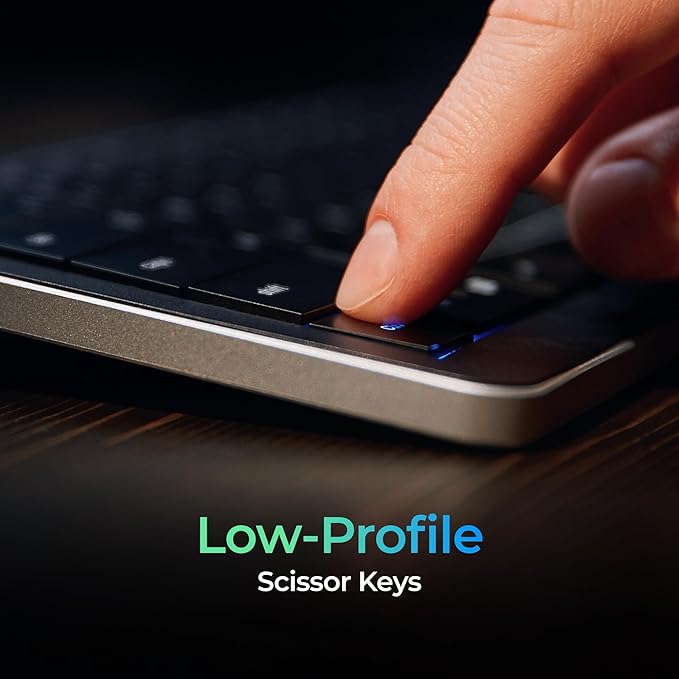 CLVX 1 Windows | Touch On Keys & Gestures AI Keyboard | Bluetooth & USB-C | Low Profile Silent Scissor Keys | Interactive RGB | Aluminum Chassis | Compatible with Windows/Linux/Android