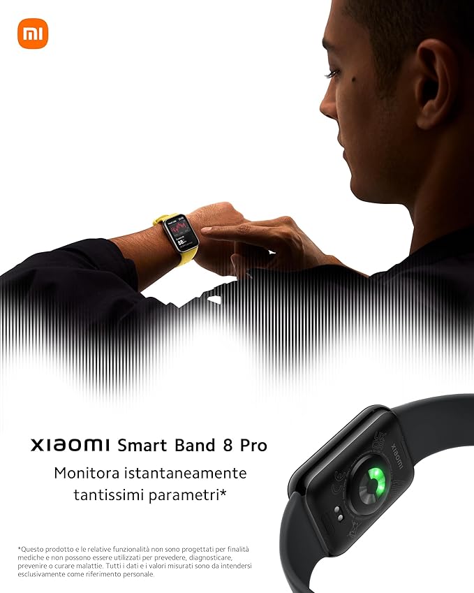 Xiaomi Smart Band 8 Pro Fitness Tracker, 1.74"" AMOLED Display, up to 20 Days Battery, 5ATM, SpO2 Tracking, Sleep and Heart Rate Monitoring, 150+ Training Modes, Pedometer, Silver/Gray