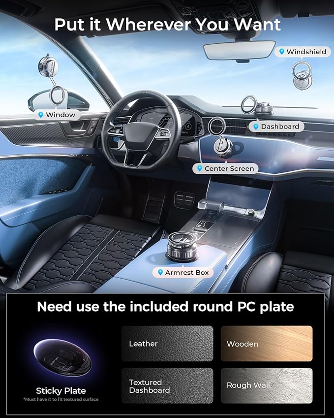 MRGLAS 2026 Upgraded 360° Rotation Vacuum Magnetic Phone Holder Stand,for Magsafe Suction Cup Phone Mount [109+LBS Strongest Suction & Magnetic] Adjustable Swivel Lock, for Your Car/Gym/Mirror/Kitchen