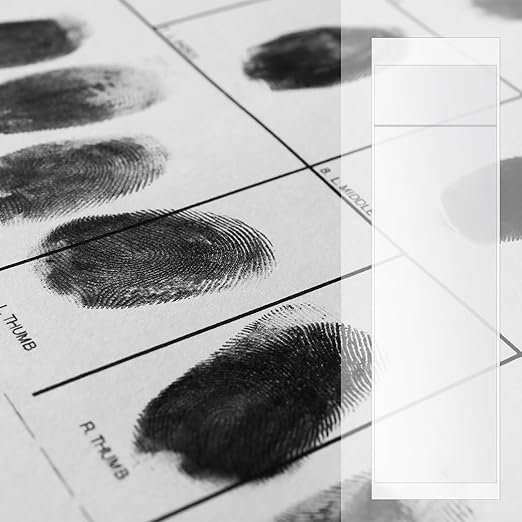 Marspark 50 Pcs Fingerprint Lifting Pads Fingerprint Lifting Tape Finger Print Forensic Science Kit Clear for Forensic Most Occupations