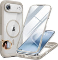 Miracase Magnetic for iPhone Air Case 6.5" [Compatible with MagSafe] Full-Body Phone Case with Built-in Glass Screen Protector & Camera Control,Drop Proof iPhone 17 Air Case Cover, Grey Titanium