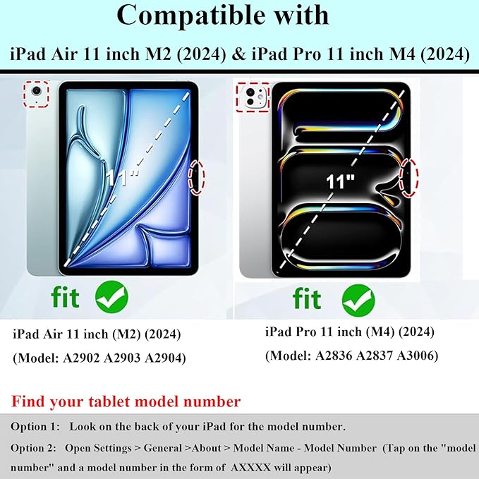 for iPad Air 11 inch Kids Case M3/M2 (2025/2024) & iPad Pro 11 Inch M4 Case 2024 with Pencil Holder/Handle/Kickstand/Cute DIY Soft Shockproof Stand Lightweight Tablet Cover, Mint Green Bear