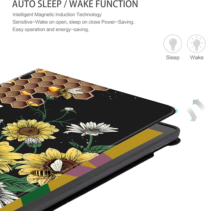 Case for iPad 9th Generation, for iPad 8th/7th Gen Cover, iPad 10.2 inch for iPad Case 9th Generation Multi-Angle Viewing with Adjustable Stand Auto Wake/Sleep, Sunflowers
