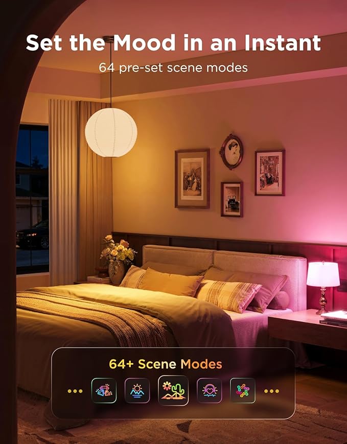 Govee 1600 Lumens Smart Light Bulbs, A21 LED Bulbs 100W Equivalent for Living Room, RGBWW Color Changing Light Bulbs Compatible with Matter, Alexa & SmartThings, CRI 90, E26 Base, 2.4GHz Only, 2-Pack