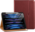 DTTO for iPad Pro 12.9 6th / 5th / 4th / 3rd Generation Case 2022/2021/2020/2018, Leather Folio Stand Cover with Built-in Apple Pencil Holder -Auto Wake/Sleep and Multi Viewing Angles, Burgundy Red