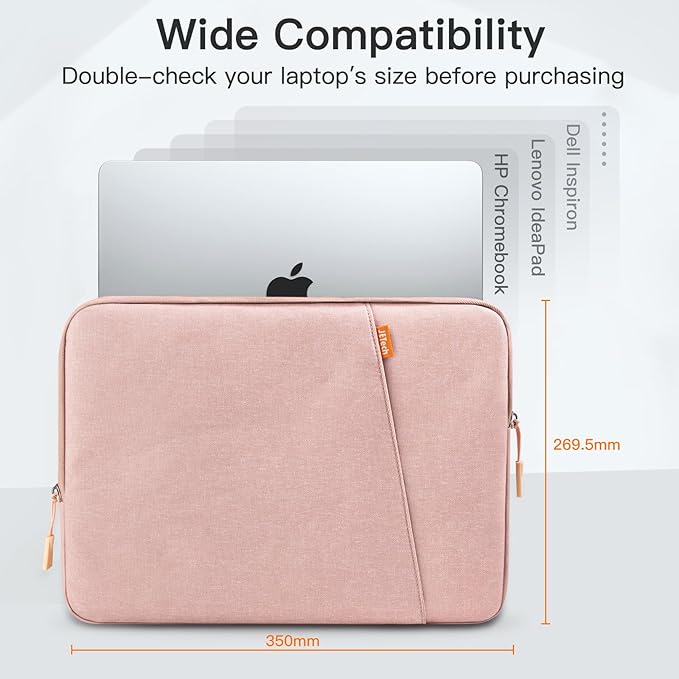 JETech Laptop Sleeve for MacBook Neo (A18 Pro), 14-InchMacBook Air/Pro, MacBook Pro M1-M5 2021-2026, Waterproof Bag Case with Pocket, Compatible with 14 Inch Notebook (Rose Gold)
