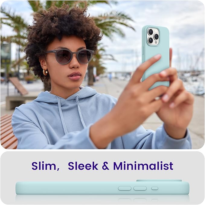 OTOFLY for iPhone 15 Pro Case [Compatible with MagSafe] Full-Body Silicone Shockproof Slim Thin Phone Case for iPhone 15 Pro 6.1 inch (Mint Green)