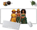 Large Mouse Pad, 31.5 x 11.8in Extended Gaming Mouse Pad with Stitched Edges, XXL Mousepad Protector Non Slip Rubber Base for Office Home Writing Mat,African American Women Black Girl White Desk Mat