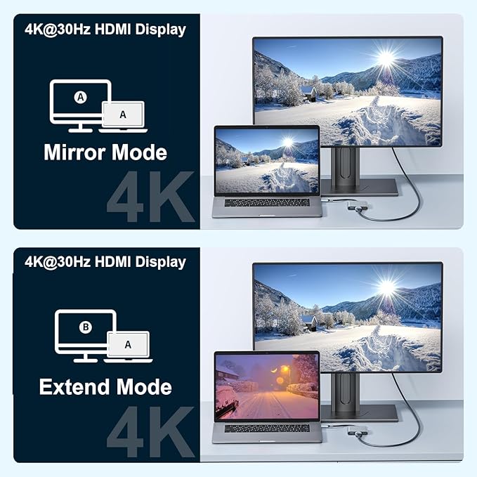 USB C to HDMI Adapter, Type-C Hub Converter to 4K HDMI Output, USB 3.0 Port & 100W PD Fasting Charging Port, USB-C Digital AV Multiport Adapter for MacBook Pro/Air, iPad Pro and More USB-C Devices
