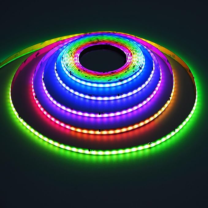 5V 16.4ft(5M) USB WS2811 RGB COB LED Strip Dream Color with Controller USB Powered High Density 420LEDs/M Flexible IP20 Not Waterproof LED Tape Lights for DIY Decoration Lighting
