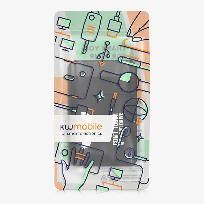 kwmobile Elastane Sleeve Compatible with SanDisk Portable SSD, Samsung T7, Crucial X8, HDD Case - Stretchy Holder for External SSD - 13x8.3cm (5.1x3.3) - Don't Touch My Hard Drive