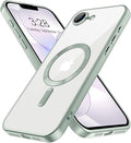 Hython Magnetic Clear for iPhone 17e Case with Camera Lens Protector [Compatible with MagSafe] Luxury Plating Edge Slim Soft TPU Cover Protective Phone Case for iPhone 17e 6.1", Matte Mint