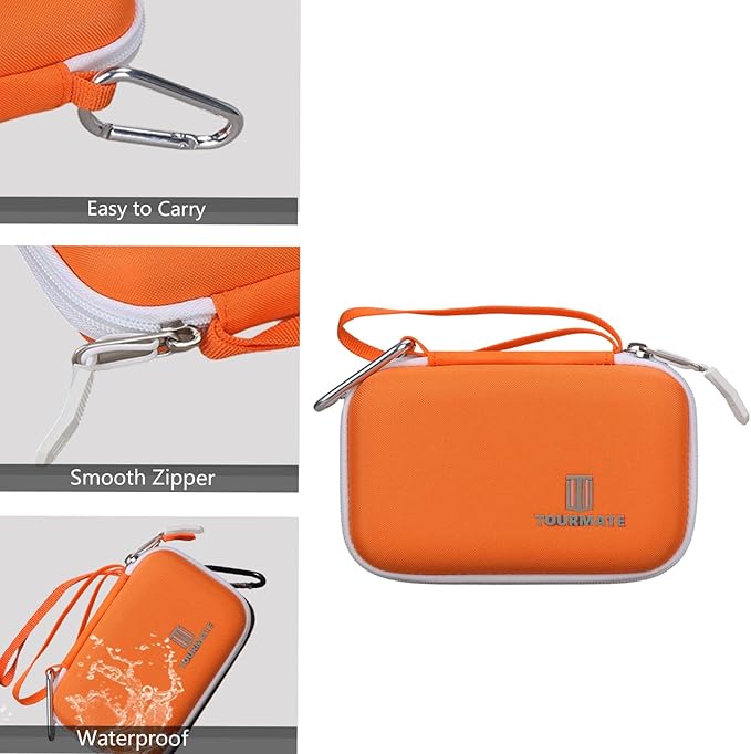 Tourmate Hard Case Compatible for LaCie Rugged Mini 1TB/ 2TB/ 4TB/ 5TB External Hard Drive Portable HDD, Case Only (Orange & White)