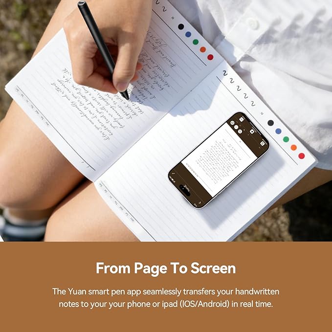 Yuan Smart Sync Pen for Note Taking, Digital Notebook(3-Pack A4) with Pen, Sync Handwriting, Offline Storage, Note Sharing, Gift for Adult Women Men Coworker Teacher Student Friend for IOS and Android