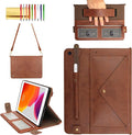 Handbag Case for iPad Mini 7.9" Series, iPad Mini 4/Mini 5 Case, Techcircle Lightweight Folio Stand Crossbody Wallet Case with Pencil Holder, Hand Strap & Shoulder Strap Soft Protective Cover, Coffee