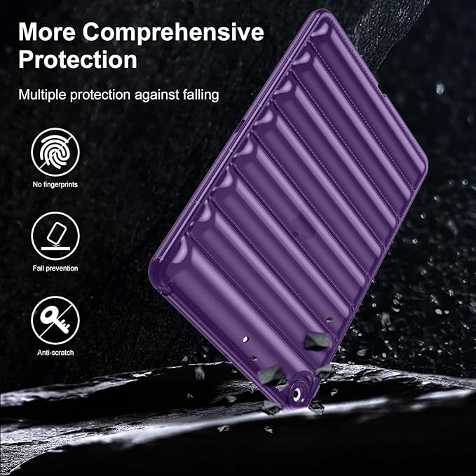 Case for iPad 9th/8th/7th Generation 10.2 inch 2021/2020/2019, Clear Shockproof Soft TPU Back Cover & Silicone Bumper Anti-Yellowing Lightweight Protective Shell for iPad 10.2 inch, Purple