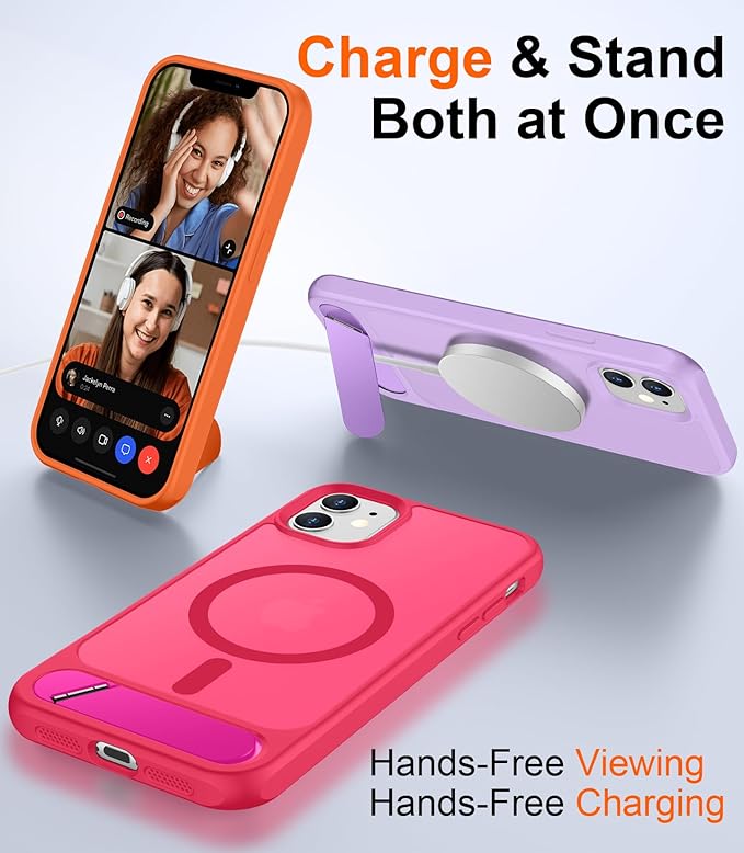 Magnetic Compatible with iPhone 11 Phone Case, [Built-in Invisible Kickstand][Compatible with MagSafe] [Military Grade Shockproof] Slim Translucent Matte Phone Case for iPhone 11 6.1"