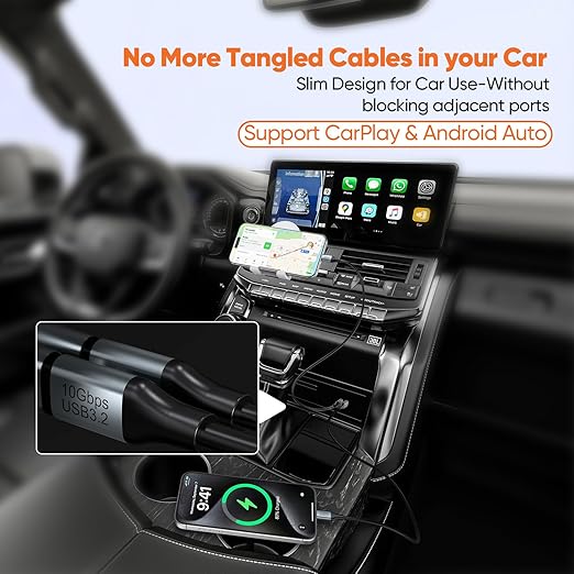 Short USB C to USBC Data Cable (8K,10Gbps, 100W PD) 2-Pack 30in,100W Charging for Car, USBC Monitor Cord, USB 3.2 Gen 2 for Car, External SSD,Dock,Portable Monitor, phone,Laptop,iPad Pro,Camera-2.6FT