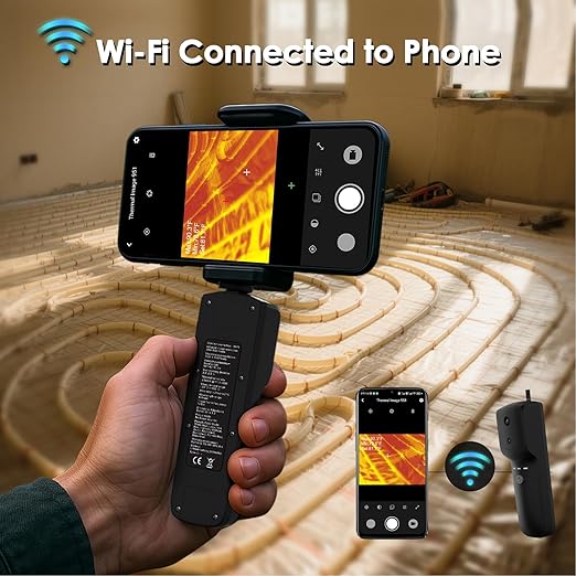 HOLDPEAK Wireless Thermal Imaging Camera for iOS/Android Phones, 256x192 IR Resolution with 1024x768 Visible Thermal Camera, -4°F to 1022°F Portable Heat Camera for Electrical Inspection, HVAC, Home