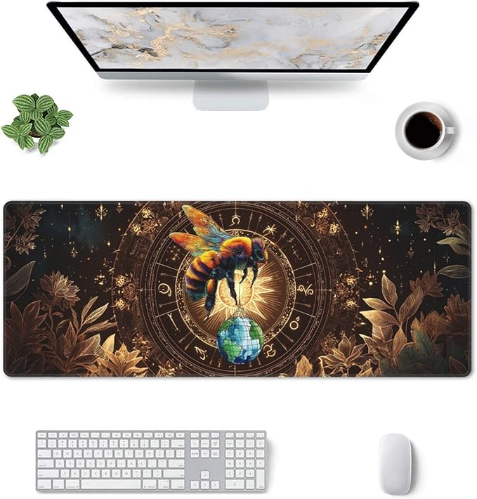 Bee Mouse Pad Extended Large Gaming Mouse Pad XL Stitched Edges for Gamer Home Office 31.5 X 11.8 Inch