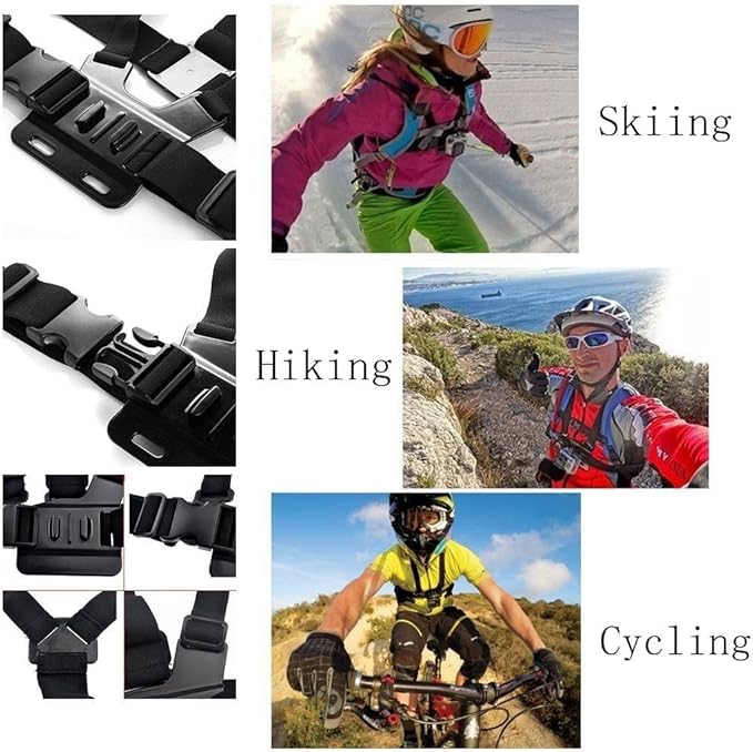 Chest Harness Mount Strap Compatible with Gopro Hero 13 12 11 10 9 8 7,AKASO EK7000 Brave 4 7,DJI Osmo,ODDV,Dragon Touch,WOLFANG,Camlance,Icefox Action Camera Accessories,Adjustable Chesty Body Mount