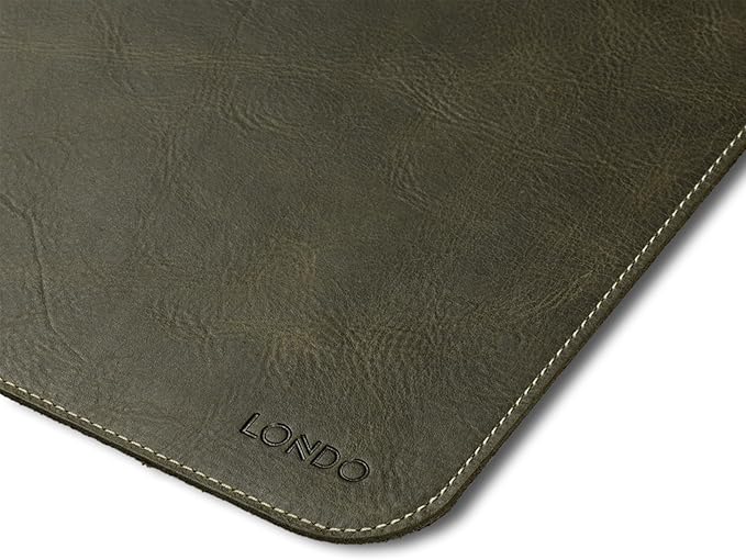 Londo Top Grain Leather Extended Mouse Pad – Large Desk Mat for Office & Gaming, Smooth Writing Surface, Non-Slip Base, Durable & Stylish Workspace Accessory