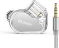Bunny Gaming Earphones with Single Dynamic Dual-Chamber Driver, Wired Earbuds IEM, 1DD 0.78 2pin Monitor with Bass Boot Maze Cavity, Entry-Level HiFi in-Ear Headphones with Mic - 3.5mm