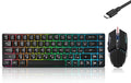 Guiheng Wired 60% Gaming Keyboard and Mouse Combo, Ultra-Compact 61 Keys RGB Backlit Mini Keyboard, Lightweight 3200 DPI Optical Mouse, Gaming Set for Windows, PC, MAC, PS5, Xbox Gamer (Black)