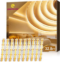 EMITEVER COB LED Strip Lights Warm White 32.8ft, 3000K 24V Dimmable Tape Light Premium High Density, 305LM+/ft, 4800LEDs, Ra 90+, 3W/FT, UL Listed for Cabinets, Shelves(Power Supply Sold Separately)