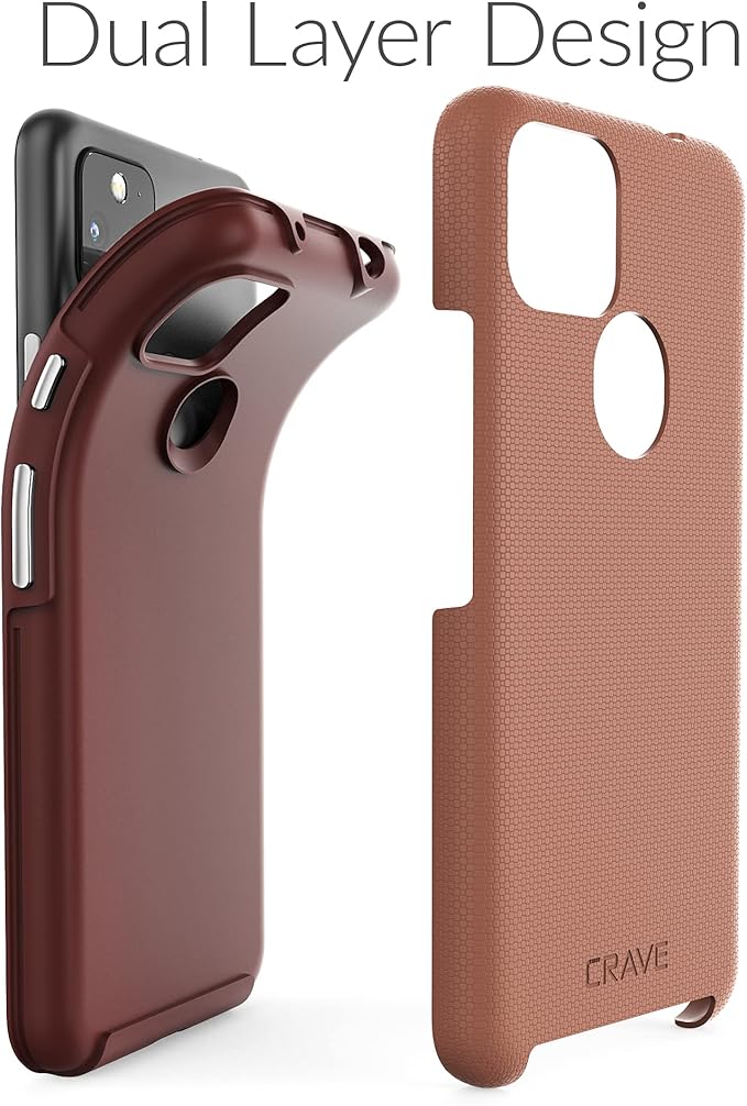 Crave Dual Guard for Pixel 5a Case, Shockproof Protection Dual Layer Case for Google Pixel 5a 5G - Blush