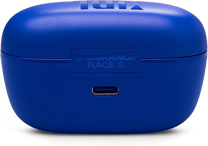 JBL Endurance Race 2 - Waterproof (IP68) Sports True Wireless Earbuds with 4 mics for Crisp, Clear Calls, JBL Pure Bass Sound, 48Hrs of Playback, Plus Speed Charging & Active Noise Cancelling (Blue)