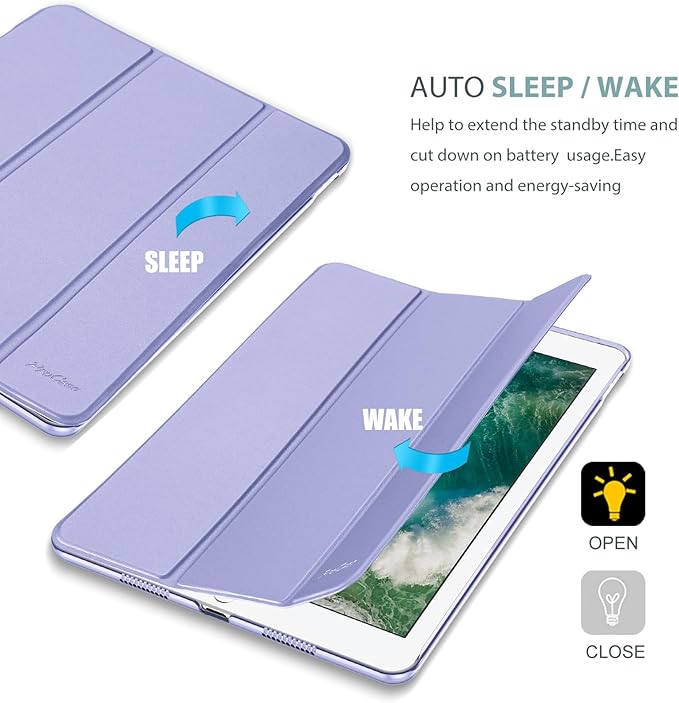 ProCase Smart Case for 10.5” iPad Air 3rd Generation 2019 / iPad Pro 2017, Slim Stand Cover with Translucent Frosted Back for iPad Air 3 -Lightpurple