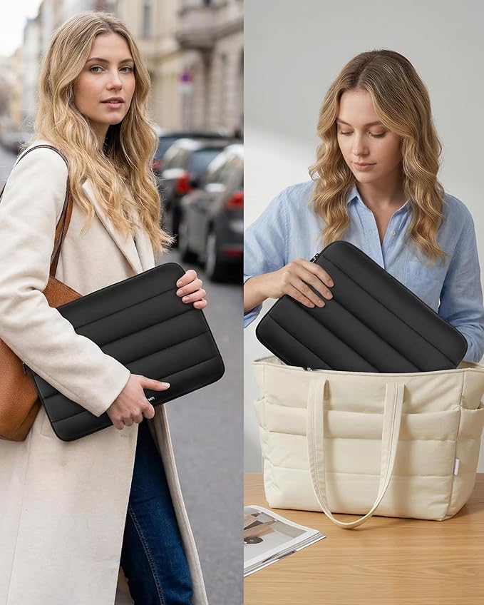 Bagasin Laptop Sleeve Bag, 15 15.6 16 Inch TSA Laptop Bag Protective Sleeve Waterproof with 4-Layer Protection Laptop Sleeve for MacBook, HP, Dell, Lenovo, Asus Notebook