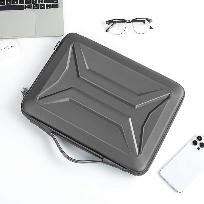 DOMISO 15.6-16 Inch Laptop Hard Case, Waterproof Shockproof Hard Shell Laptop Sleeve Protective Computer Bag for Macbook Pro/Lenovo IdeaPad/HP ENVY/Dell XPS,Dark Grey