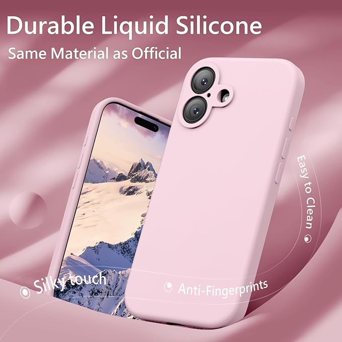 FireNova Magnetic for iPhone 17 Case, Compatible with MagSafe, [Integrated Silicone Camera Control Button] [Camera Protection] Anti-Scratch Microfiber Lining Phone Case, 6.3", Chalk Pink