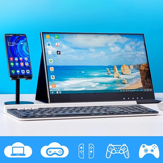 Portable Monitor 4K/1080P Portable Monitor 15.6'' FHD HDR IPS Laptop Monitor With HDMI USB-C External Monitor For Laptop PC PS4 Xbox Phone Laptop Monitor (Size : 4K)