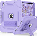 ZoneFoker Case for iPad (A16) 11th/10th Generation 11/10.9 inch 2025/2022, Heavy Duty Military Grade Shockproof Rugged Cover with Pencil Holder/Stand for i Pad 11th / 10 th Gen (Light Purple)