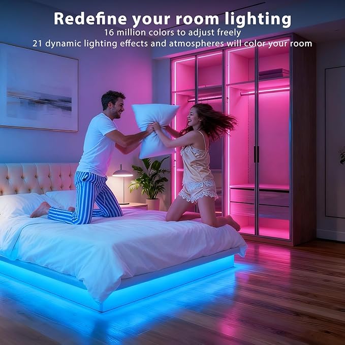 DAYBETTER Led Strip Lights 200 ft (2 Rolls of 100ft) Smart Led Light Strips with Remote and App Control, RGB Music Sync Color Changing Led Lights for Bedroom, Kitchen, Party, Home Decor