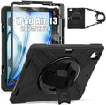 TSQQST Case for iPad Air 13 Inch M4 M3 M2 (2026-2024) with Screen Protector, Pencil Holder, Stand, Hand Strap, Military Grade Heavy Duty Rugged Case for iPad Pro 12.9 6th/5th/4th/3rd Gen, Black