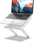 BESIGN LS10 Laptop Stand for Desk, Ergonomic Adjustable Notebook Tablet Stand, Foldable Laptop Riser, Portable Desktop Book Stands, Computer Holder Compatible with 10-14" Laptops, Silver