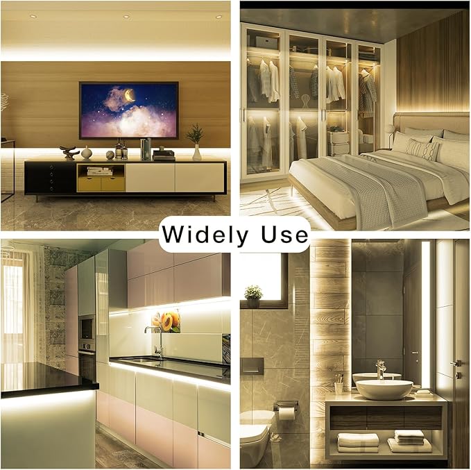 DAYBETTER COB LED Strip Light,LED Lights for Bedroom 16.4ft,Natural White 4000K Dotless LED Light Strip,1600 LEDs Super Bright Dimmable 24V Flexible Tape Lights with Remote,Kitchen,Cabinets Lighting