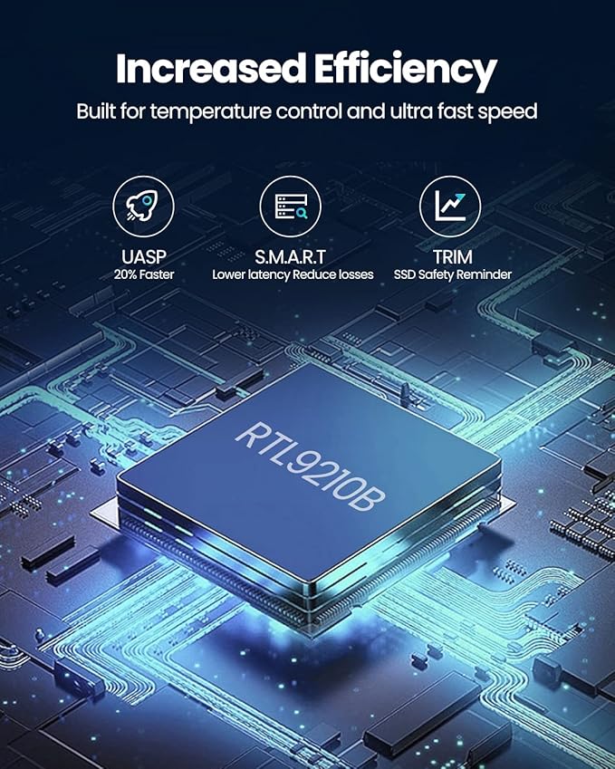 GiGimundo M.2 NVMe SATA SSD Enclosure Adapter Tool-Free, USB 3.2 Gen 2 (10Gbps) to PCI-E NGFF SATA M-Key/(B+M) Key External SSD Enclosure Support UASP for SSDs 2230/2242/2260/2280